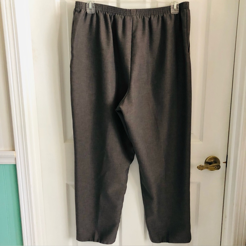 Alfred Dunner pants gray elastic waistband dress trousers straight leg Plus 18 - Picture 6 of 8
